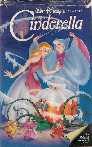 cover of the vhs version of the disney movie, cinderella