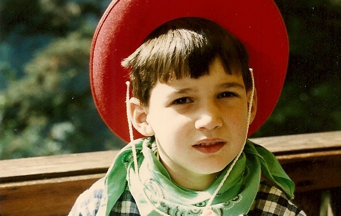 6-year-old boy dressed as cowboy. photo by barbara newhall