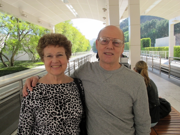 Jon and Barbara Newhall at Getty Museum tram, 2012. Photo by Christina Newhall