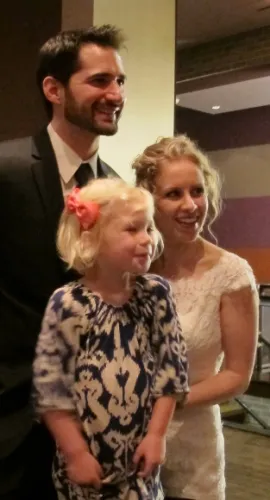 Bride-groom-&-young-cousin A Minneapolis bride and groom with a young cousin, May, 2013. Photo by BF Newhall