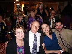 PHOTO THREE. All dressed up for the captain's dinner. An elegant French lady took our picture.