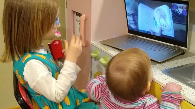 Grandparents day. grandmother-skypes