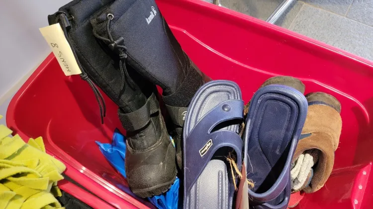 My late husbands coat with boots-and-shoe-giveaway