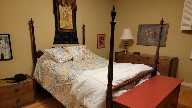 Widowed I get to have it my way now -- including this Mid-century-4-poster-bed