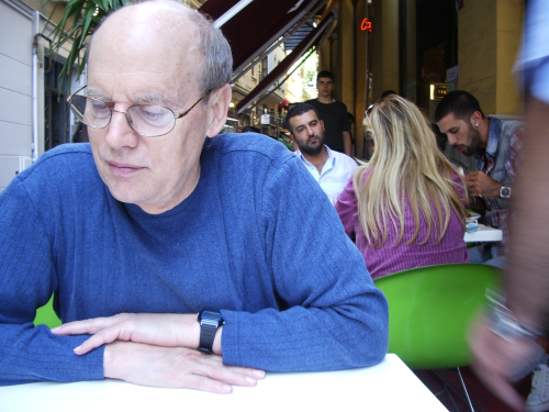 Turkeys at our house: Jon at a cafe in Turkey, which was not on the menu. Photo by Barbara Newhall