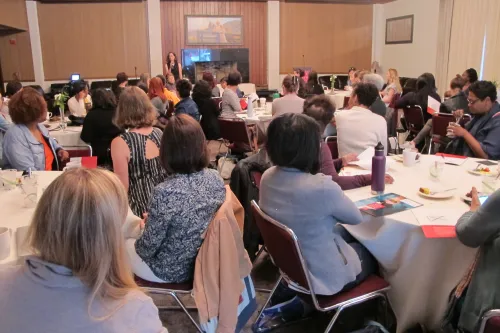 Women writers gathered at St. Mary's College, Moraga, CA, for Bridging: A One-Day Hedgebrook Writing Retreat. Photo by Barbara Newhall