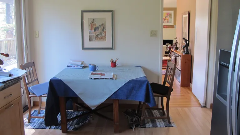 Too many walls: Homeowners of this 1950s ranch are contemplating removing the wall between their kitchen and dining room. Photo by Barbara Newhall