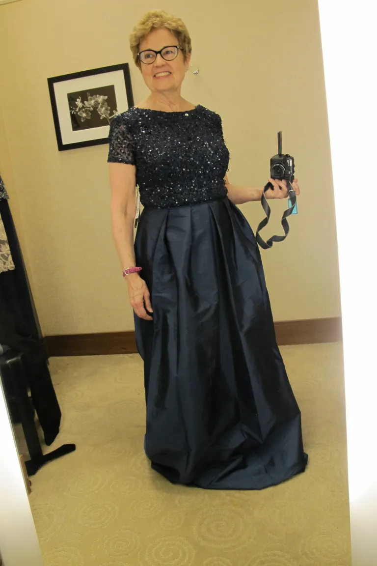 mother-of-the-bride dress. bloomingdales from the front Photo by Barbara NewhallNewhall