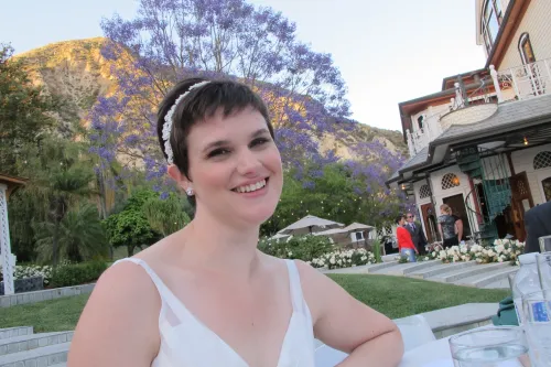 The bride was beautiful. Christina Newhall on her wedding day. Photo by Barbara Newhall