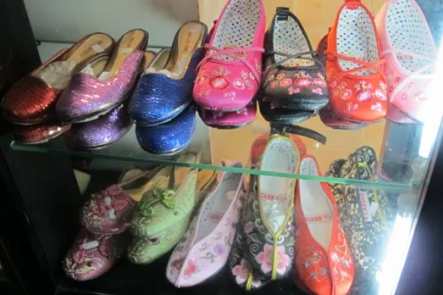 ballet flat shoes in a shop in Shanghai's Yu Gardens & Bazaar. Photo by bf newhall