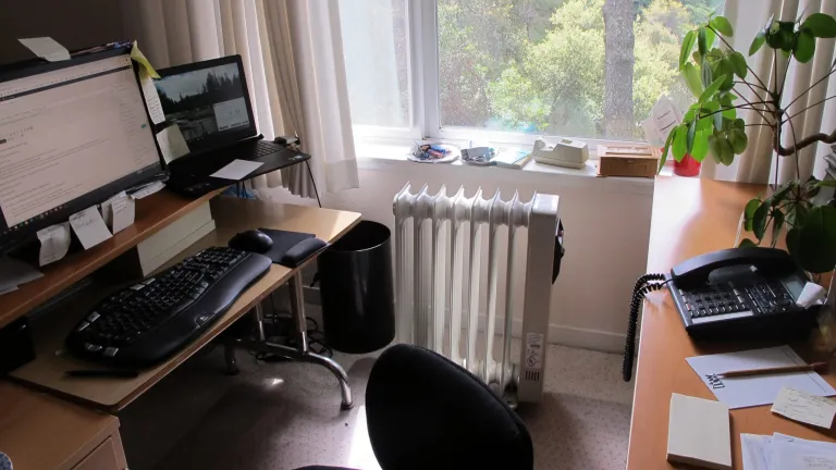 no furnace, no heat, so I'm using my office space-heater