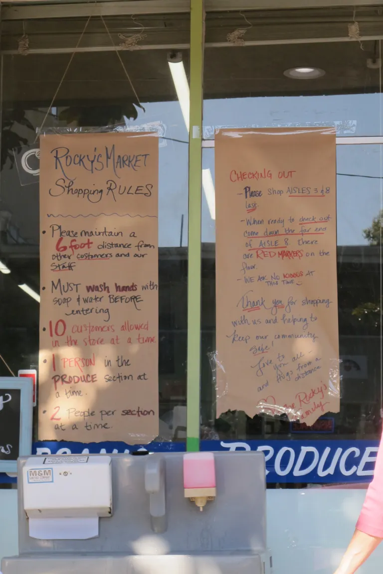 tales from the pandemic shut-down: Grocery-store-coronavirus-rules-posted