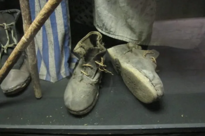 Among the missing blog posts: Ernie Hollander: Shoes and clothing worn by prisoners at Nazi concentration camps during World War II. Photo by Barbara Newhall