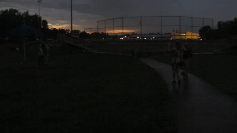 A totality disappointment: The sky turned dark and the horizon turned orange during August, 2017, total eclipse of the sun at St. Joseph, MO. Photo by Barbara Newhall