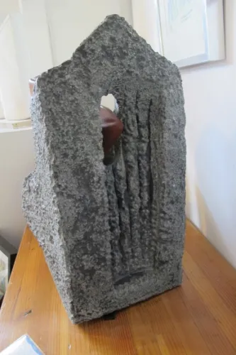 "Passage III," Patricia Bengtson-Jones. 2006. Minnesota pipestone, Utah grey stelite. Photo by BF Newhall.