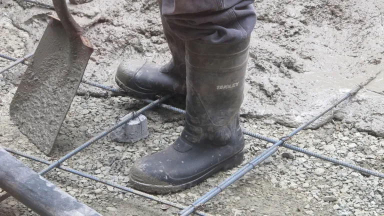 watching construction work being done -- blue-collar-worker-shovel-and-boots