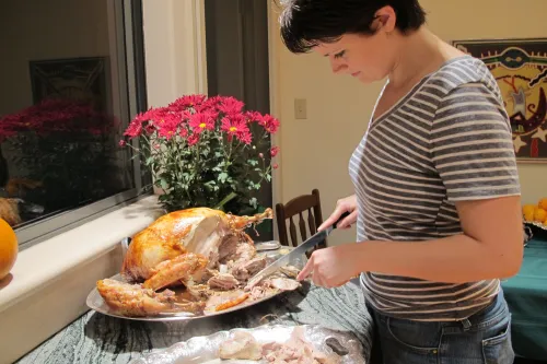 Turkeys at our house. Christina carved her 2012 turkey. Photo by Barbara Newhall