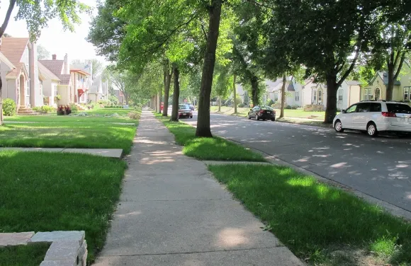 A quiet neighborhood in Minneapolis. Photo by Barbara Newhall