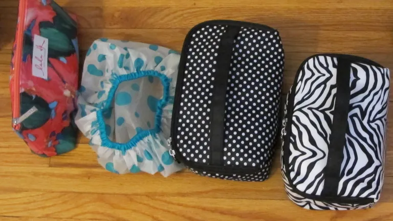 At an Airbnb the only place I could find for my toiletry kits was the floor. Photo by Barbara Newhall