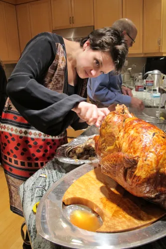 Turkeys at our house: Christina's 2013 bird. Photo by Barbara Newhall