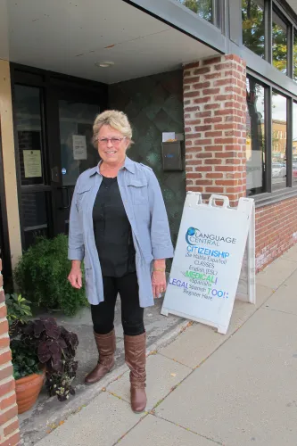 Lynn Cloonan Olsen at her adult language school, Language Central in Minneapolis. Photo by Barbara Newhall