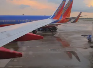 Southwest Airlines plane on the tarmack at sunset. Photo by BF Newhall