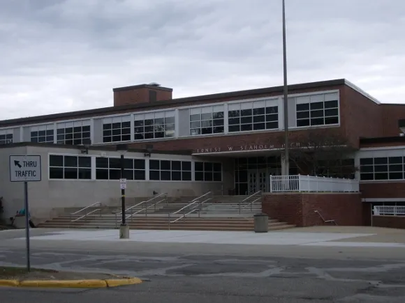 Seaholm High School Birmingham Michigan exterior. photo by BF Newhall