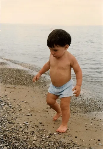 nature An eight-month-old boy walks on the shore of Lake Michigan. Photo by BF Newhall
