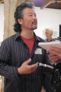 Wanxin-Zhang-clay-artist-9-22-2012 Wanxin Zhang, clay artist, at Berkeley Art Center ceramic show, Photot by BF Newhall