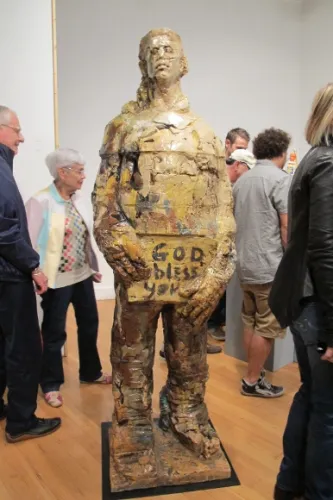 wanxin-zhang-ceramic-god-bless-you Massive ceramic figure by Wanxin Zhang, "God Bless You." Photo by BF Newhall