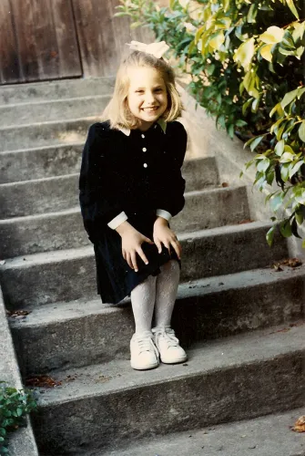 Christina at Eastertime. Her mother has gray hairs, but she's still a size 6. Photo by Barbara Newhall