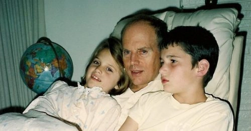 Christina, Jon and Peter. Their mother had gray hairs, bu the kids were still small enough to cuddle. Photo by Barbara Newhall