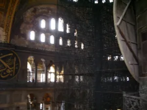 hagia-sophia-with-view-of-back-of-roundel The back side of the Hagia Sophia rondels are roughly finished. Photo by BF Newhall.