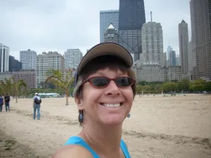 Loreen Niewenhuis approaches Chicago. Niewenhuis photo