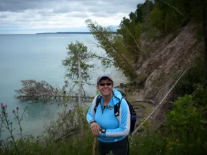 Loreen Niewenhuis trekking between Manitowoc and Milwaukee, WI. niewenhuis photo