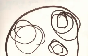 Monster drawing -- not pretty -- by a 3-year-old-girl. Photo by BF Newhall.