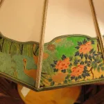 Parchment lampshade with Japanese tsuri border at Sue Johnson store. Photo by BF Newhall