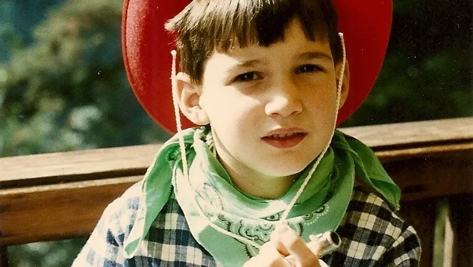 A six-year-old boy dressed as a cowboy for halloween. Photo by Barbara Newhall