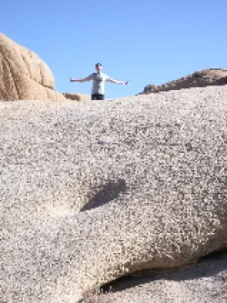 peter-newhall-at-joshua-tree Peter victorious. Joshua Tree National Monument. c 2009 B.F. Newhall