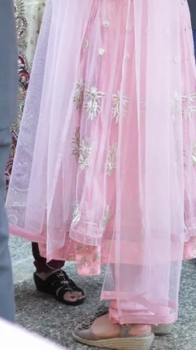 A soft pink gauzy sari at a India wedding in the San Francisco Bay Area. Photo by BF Newhall