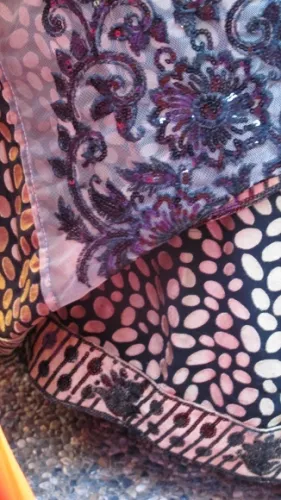 Boldly printed saris at a India wedding in San Francisco Bay Area. Photos by BF Newhall