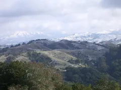 That's Mt. Diablo snowy and steamy, tucked up under the clouds to the left.