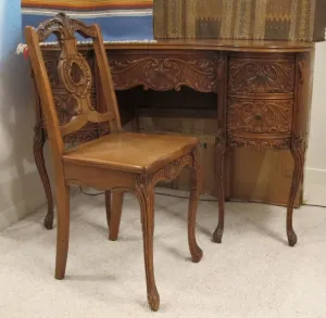 Carved ladies desk, Chicago, 1930's. Photo by BF Newhall