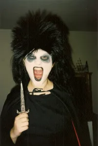Christina Newhall Halloween vampire. Photo by Barbara Falconer Newhall