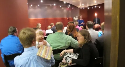 Guests seated for a wedding a five event center minneapolis, mn. Photo by BF Newhall