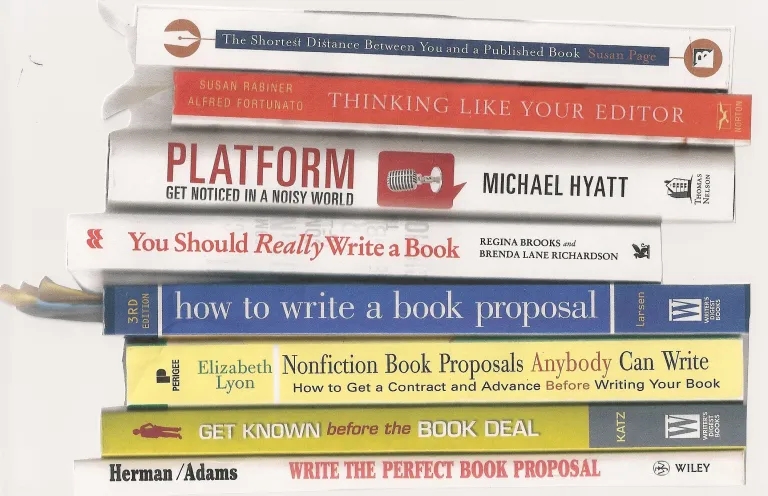 a stack of books about writing -- do they know this tip about how to end paragraphs? Photo by Barbara Newhall