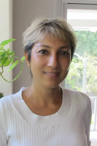 Muslim for Progressive Values activist Ani Zonneveld in her house los angles. Does Islam scare you? Photo by Barbara Newhall