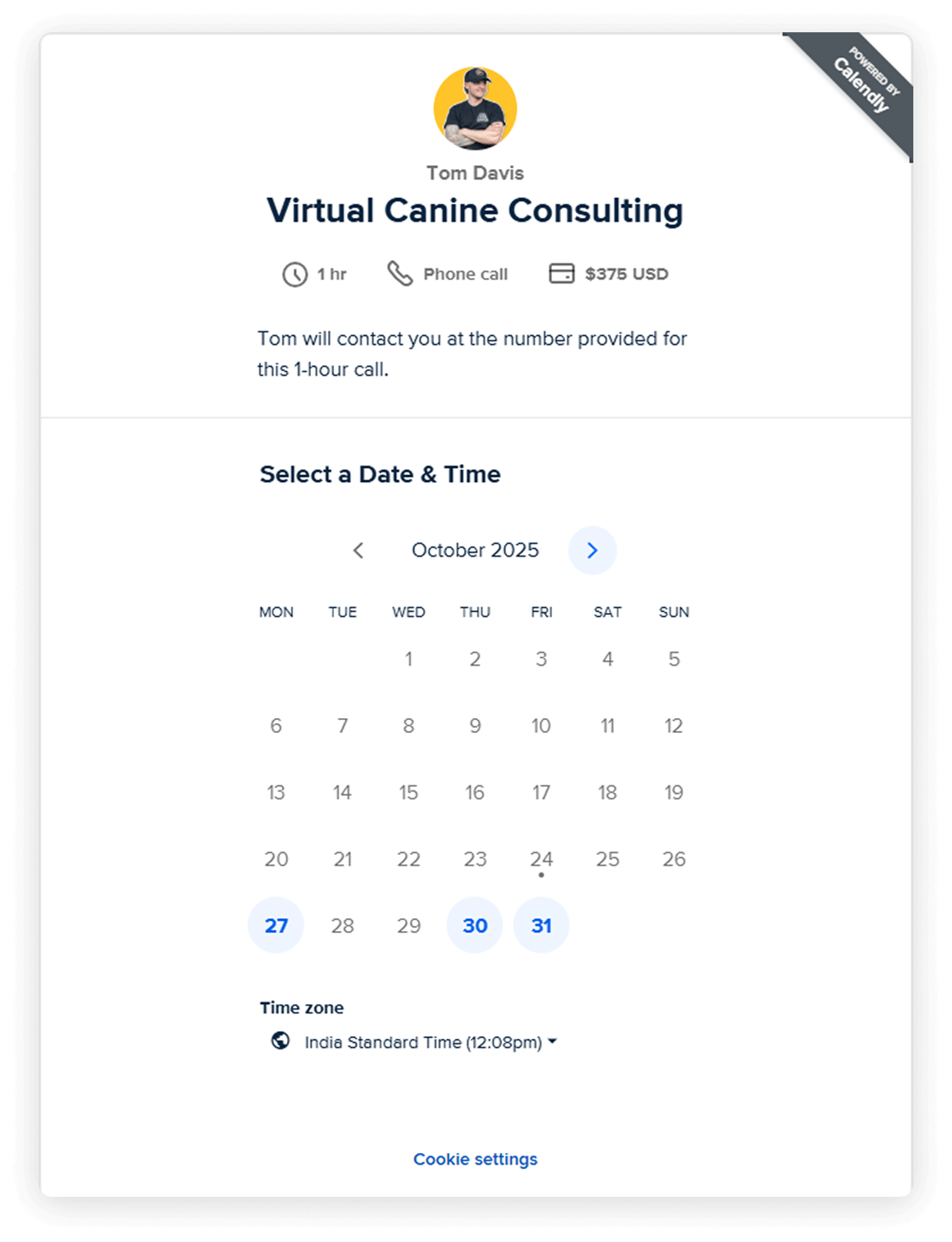 virtual canine consulting month Calender